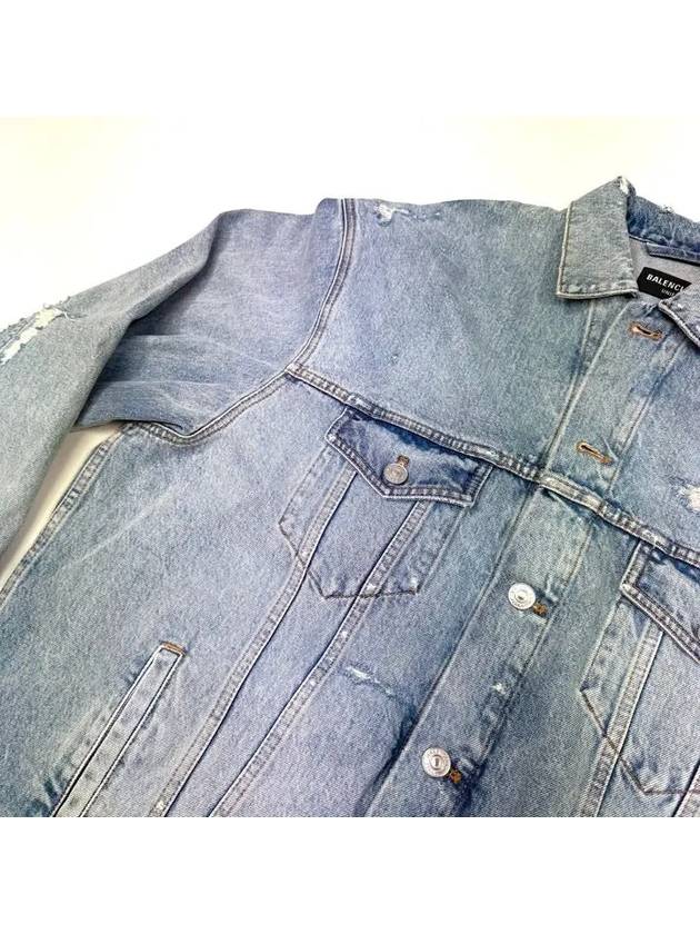 Back Barcode Denim Jacket Light Blue - BALENCIAGA - BALAAN 7