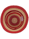 Logo Striped Woven Fabric Bucket Hat Red Beige - MIU MIU - BALAAN 6