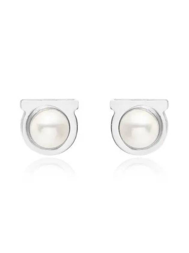 Salvatore Gancini Pearl Silver Earrings White - SALVATORE FERRAGAMO - BALAAN 2