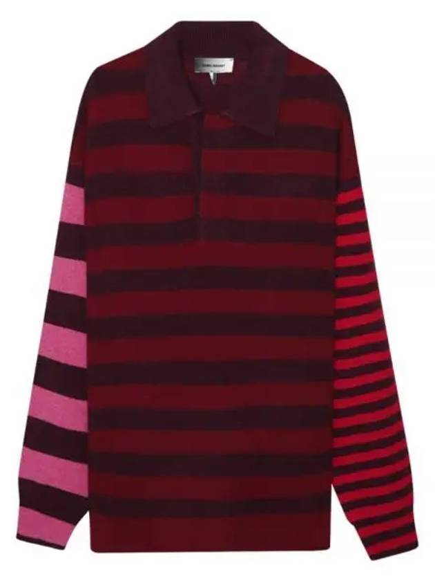 Lirio Wool Polo Knit Top Burgundy - ISABEL MARANT - BALAAN 2