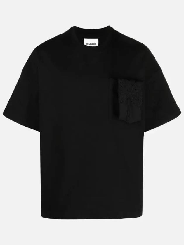 Patch Pocket Cotton Short Sleeve T-shirt Black - JIL SANDER - BALAAN 3