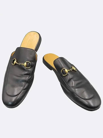 426219 Black Color Kings Horsebit Leather Mule Princetown Bloafer Shoes 10 - GUCCI - BALAAN 1