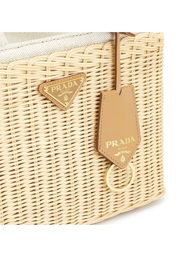 Small Wicker Tote Bag Natural - PRADA - BALAAN 8