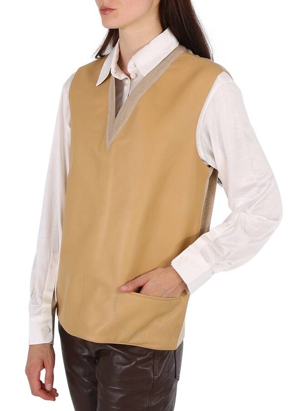 Burberry Bonded Soft Fawn Lambskin And Wool Oversized Vest, Brand Size 12 (US Size10) - BURBERRY - BALAAN 2