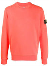 Garment Dyed Cotton Crewneck Sweatshirt Orange - STONE ISLAND - BALAAN 2