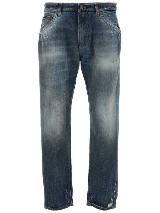 Logo Slim Fit Jeans Blue - DOLCE&GABBANA - BALAAN 2