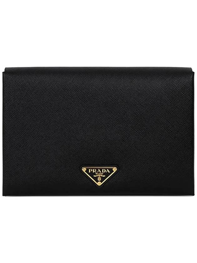 Saffiano Document Clutch Bag Black - PRADA - BALAAN 3