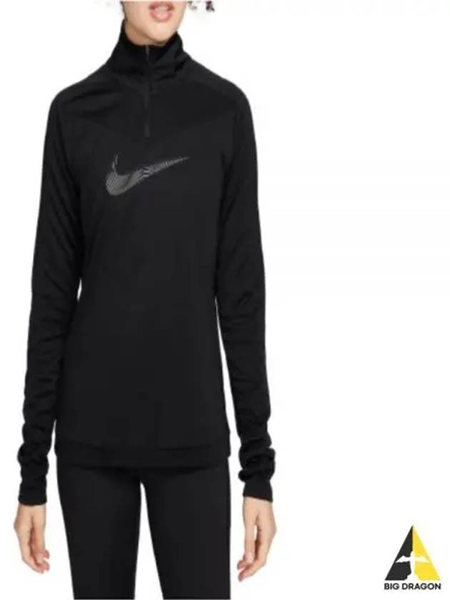 Nike Dri-FIT Swoosh Long Sleeve T-Shirt Black - NIKE - BALAAN 2