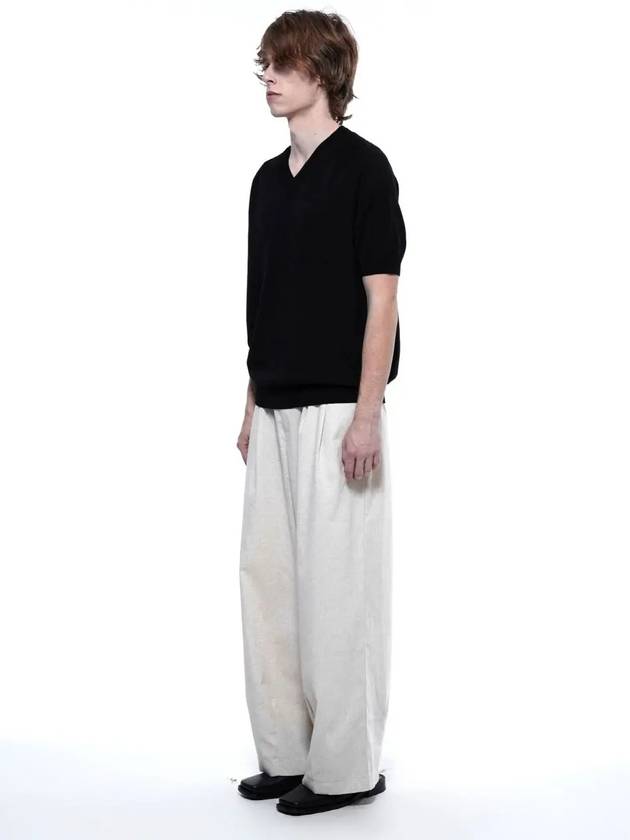 Linen Two-tuck Wide Pants Oatmeal - CHANCE'S NOI - BALAAN 10
