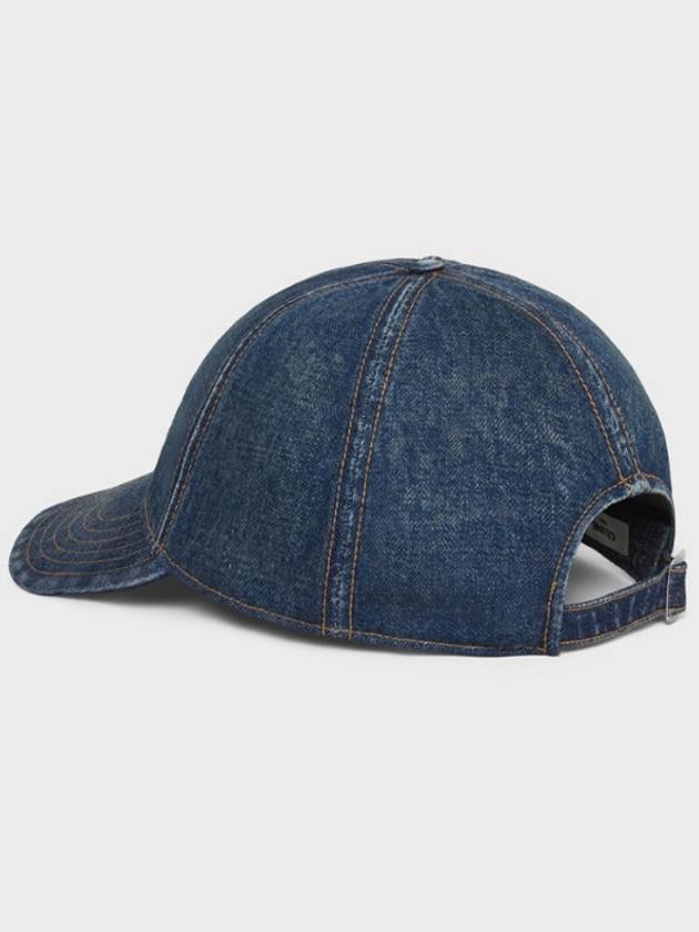 Embroidered Logo Denim Ball Cap Blue - CELINE - BALAAN 6