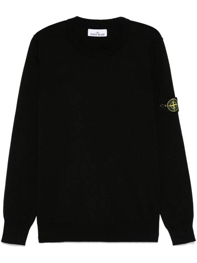 Crew neck small roll detail sweatshirt black - STONE ISLAND - BALAAN 2