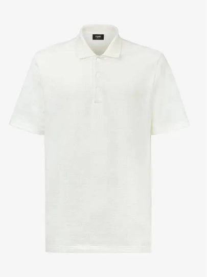 FF Pique Polo Shirt White - FENDI - BALAAN 2