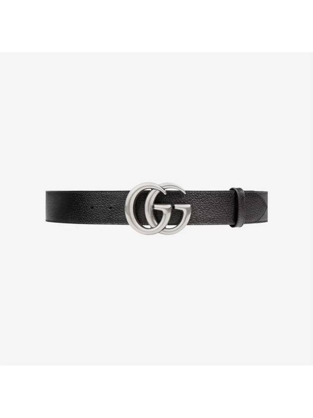 GG Marmont Double Buckle Belt Black Silver - GUCCI - BALAAN 3