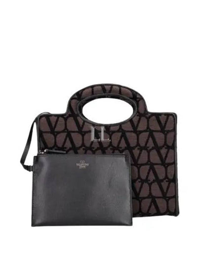 Troisieme Mini Shopper Tote Bag Chocolate - VALENTINO - BALAAN 2