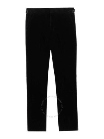 Burberry Men's Black Cotton Velvet Tuxedo Trousers, Brand Size 52 (Waist Size 35.8") - BURBERRY - BALAAN 1