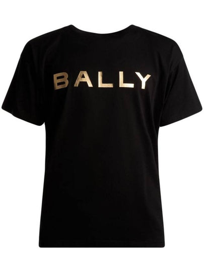 Logo Printed Short Sleeve T-Shirt Black - BALLY - BALAAN 2