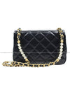 Pearl Mini Flap Bag Black Gold AS3000 - CHANEL - BALAAN 4