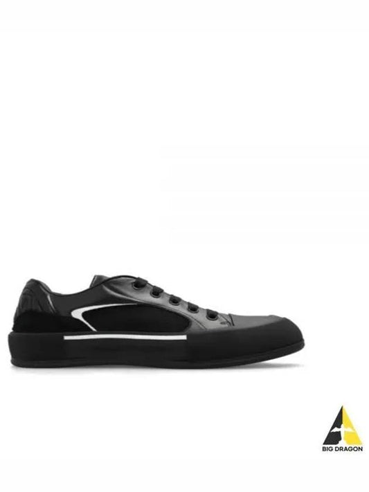 Skate Deck Plimsol Low Top Sneakers Black - ALEXANDER MCQUEEN - BALAAN 2