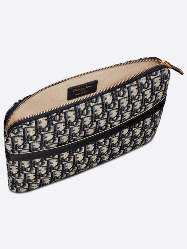 Oblique Jacquard Travel Kit Clutch Bag Blue - DIOR - BALAAN 3