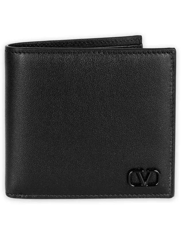 Men's V Logo Signature Half Wallet Black - VALENTINO - BALAAN 2