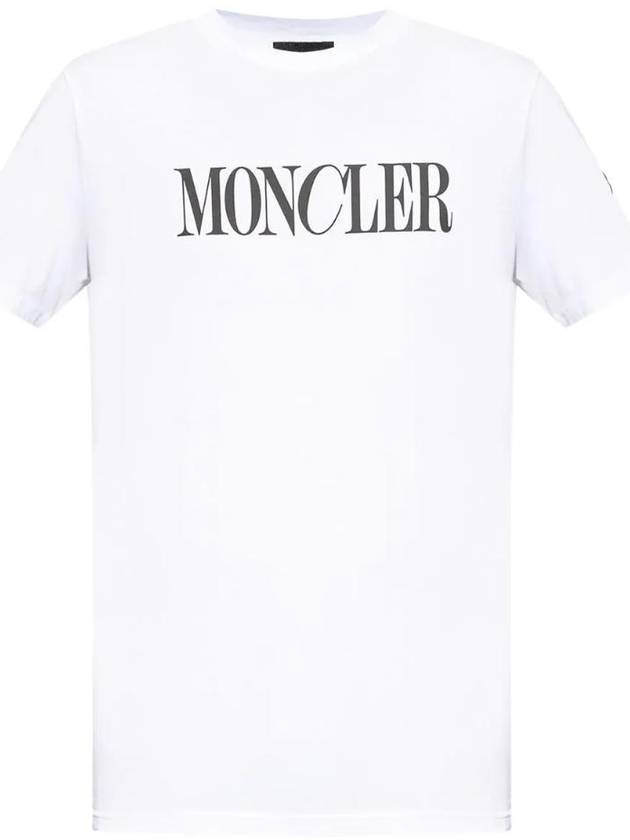 Logo Print Cotton Short Sleeve T-Shirt White - MONCLER - BALAAN 1