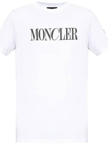 Logo Print Cotton Short Sleeve T-Shirt White - MONCLER - BALAAN 1