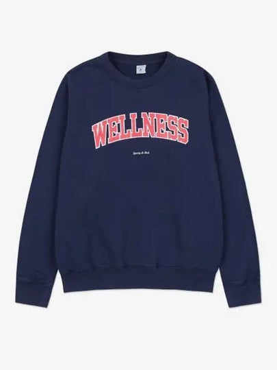 Crew Neck Print Sweatshirt Navy - SPORTY & RICH - BALAAN 2