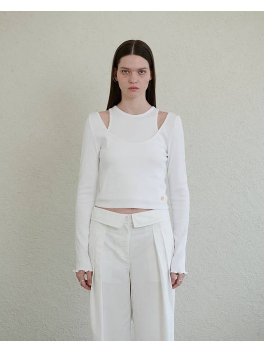 LAYERED U NECK TOP SET UP_WHITE - UNMUTE - BALAAN 1