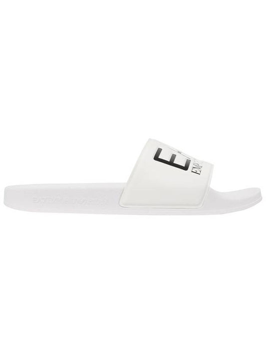 EA7 Embossed Logo Flat Slippers White - EMPORIO ARMANI - BALAAN 2