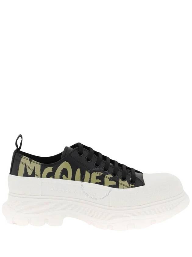 Tread Slick Lace Up Graffiti Logo Low Top Sneakers Black - ALEXANDER MCQUEEN - BALAAN 2