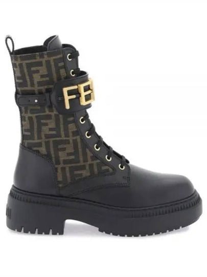 Fendigraphy Leather Worker Boots black Brown - FENDI - BALAAN 2