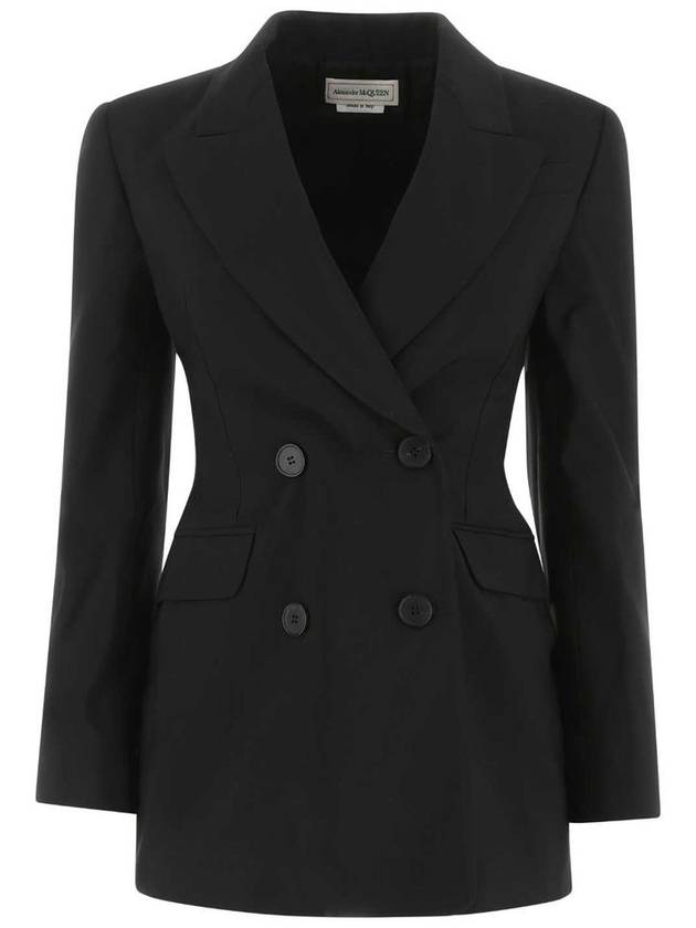 Double Breasted Blazer Jacket Black - ALEXANDER MCQUEEN - BALAAN 2