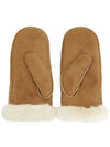 Embroidery Logo Shearling Gloves Chestnut - UGG - BALAAN 3