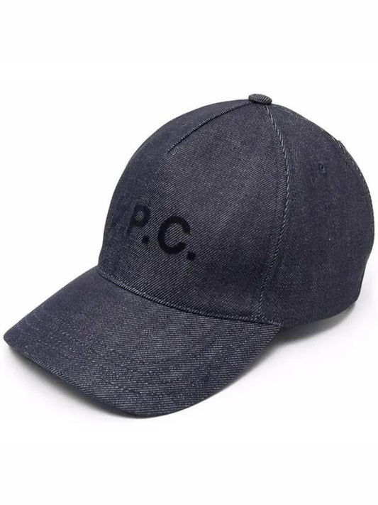 VPC Velvet Logo Denim Ball Cap Blue - A.P.C. - BALAAN 2