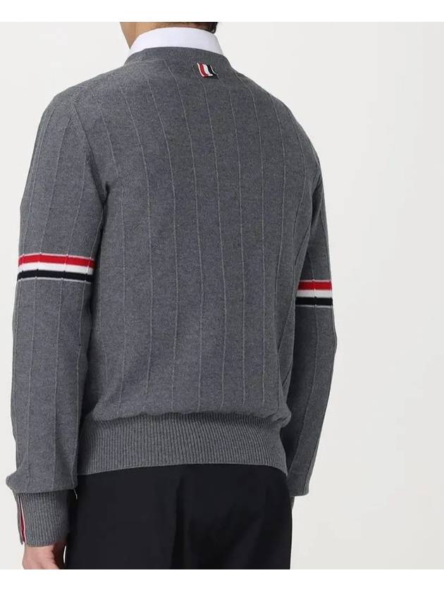 Men's Wool Relaxed Pullover Knit Top Med Grey - THOM BROWNE - BALAAN 4