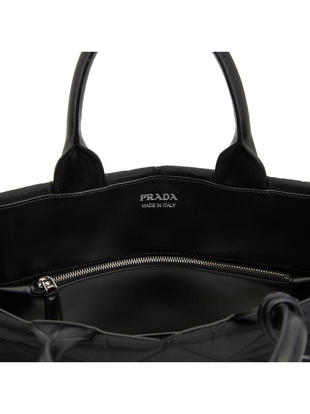 Triangle Logo Jagard Tote Bag Black - PRADA - BALAAN 11