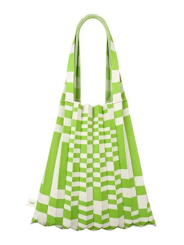 Shoulder bag grid green - PLEATSMAMA - BALAAN 1