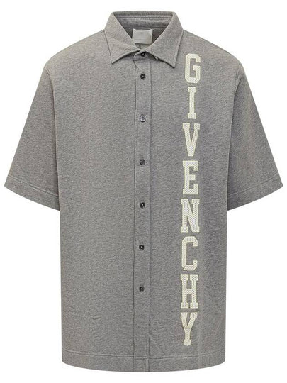 College Cotton Short Sleeve Shirt Grey - GIVENCHY - BALAAN 2