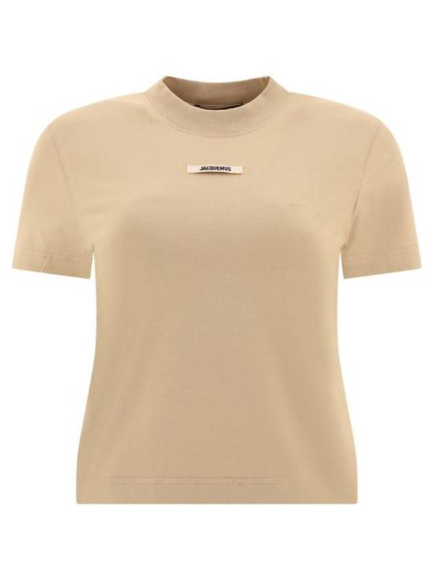 Le Gros Grain Short Sleeve T-Shirt Beige - JACQUEMUS - BALAAN 1