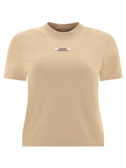 Le Gros Grain Short Sleeve T-Shirt Beige - JACQUEMUS - BALAAN 2