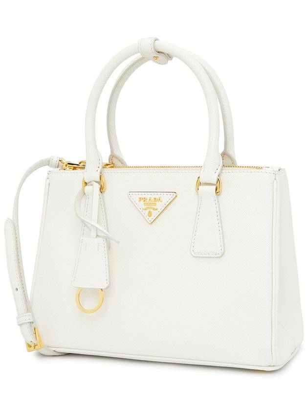 Galleria Saffiano Leather Small Tote Bag White - PRADA - BALAAN 3