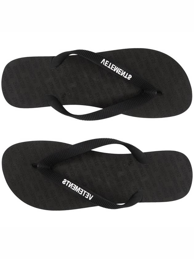 Logo Strap Rubber Flip Flops Black - VETEMENTS - BALAAN 2