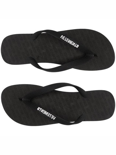 Logo Strap Rubber Flip Flops Black - VETEMENTS - BALAAN 2