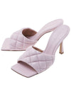 Women's Padded Mule Sandals Heel Light Pink - BOTTEGA VENETA - BALAAN 2
