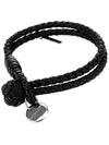 Intrecciato Double Weaving Bracelet Black - BOTTEGA VENETA - BALAAN 2