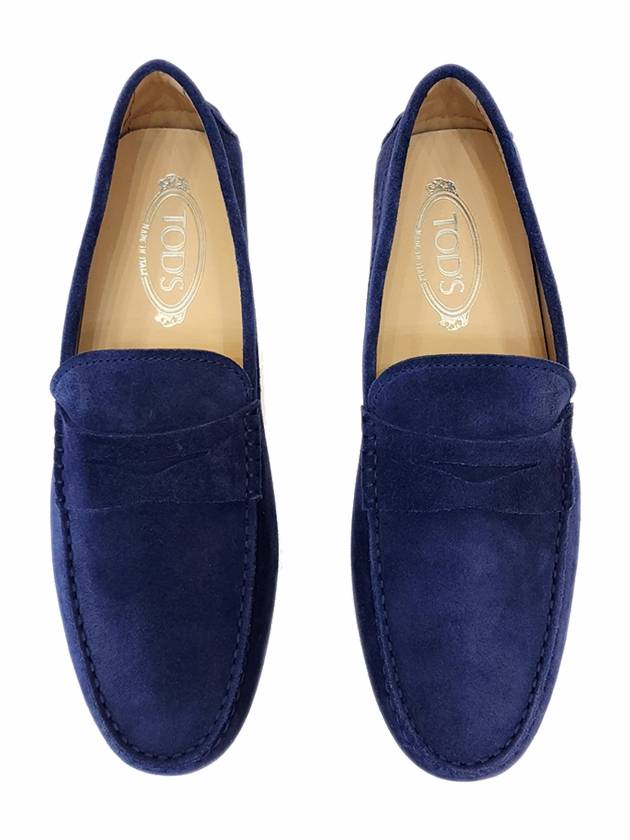 Men's City Gomino Suede Driving Shoes Navy - TOD'S - BALAAN 4