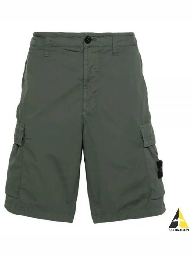 Light Stretch Cotton Bermuda Shorts Dark Green - STONE ISLAND - BALAAN 2