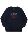 Women's Color Block Logo Sweat Sweatshirt Navy - A.P.C. - BALAAN 6