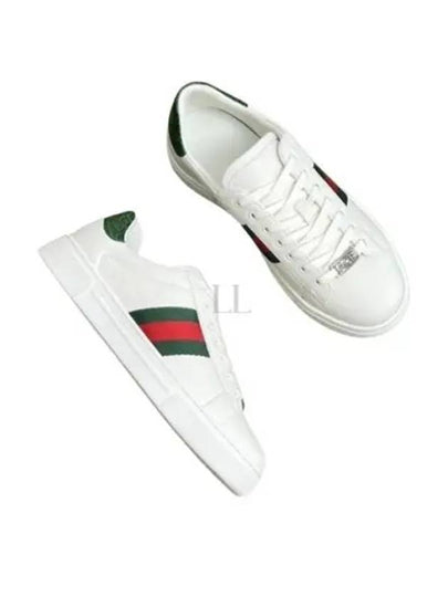 Ace Web Leather Low Top Sneakers White - GUCCI - BALAAN 2