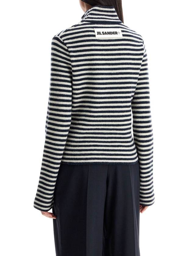 striped boiled wool knit pullover sweater - JIL SANDER - BALAAN 3